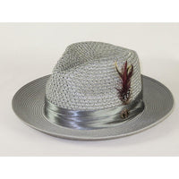 Men's Summer Spring Braid Straw style Hat by BRUNO CAPELO JULIAN JU909 Silver - J.Valintin Men's Wear Legend - Ju909 - Silver - S