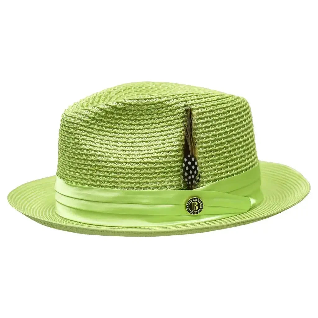 Spring Hat Man Men's Summer Spring Braid Straw Hat BRUNO CAPELO JULIAN JU926 Apple Gr ...