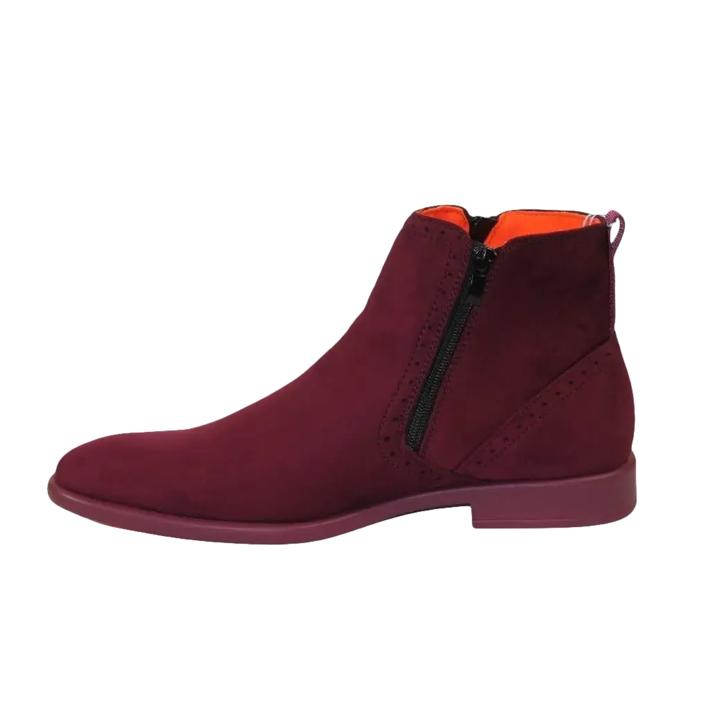 Men's TAYNO Chelsea Chukka Soft Micro Suede Zip up Boot Coupe S Wine - J.Valintin Men's Wear Legend - Coupe S - Wine - 9