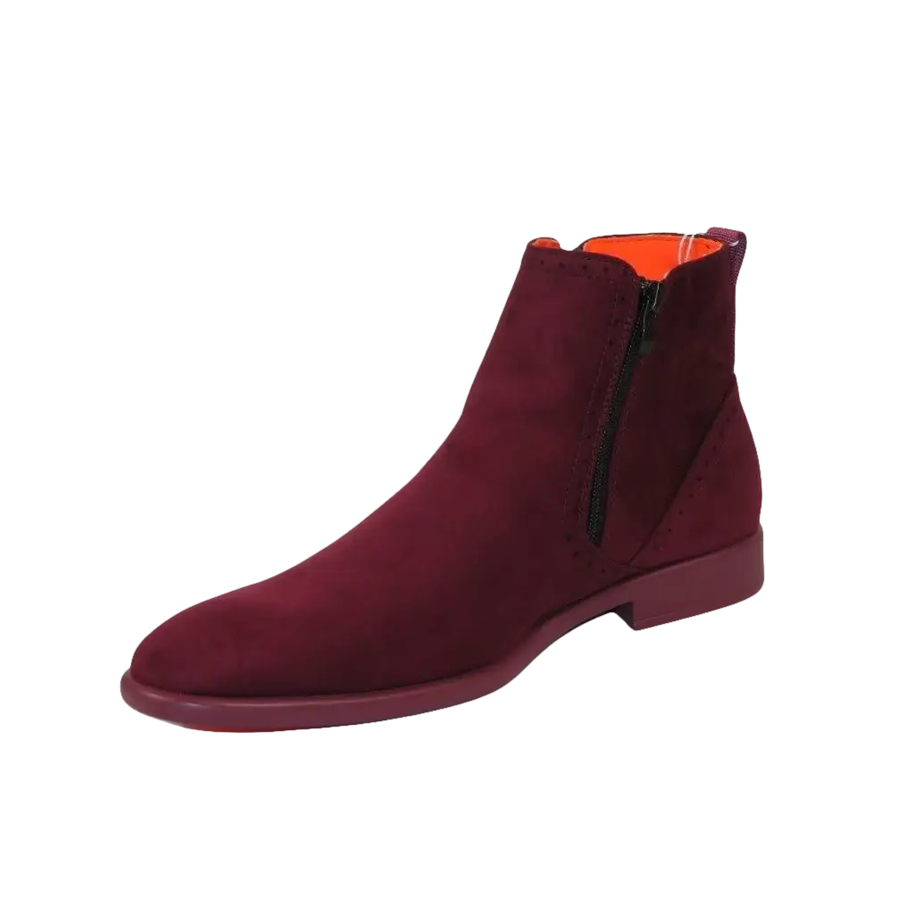 Men's TAYNO Chelsea Chukka Soft Micro Suede Zip up Boot Coupe S Wine - J.Valintin Men's Wear Legend - Coupe S - Wine - 9