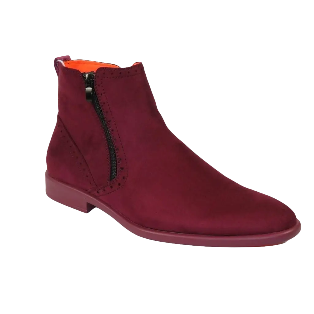 Men's TAYNO Chelsea Chukka Soft Micro Suede Zip up Boot Coupe S Wine - J.Valintin Men's Wear Legend - Coupe S - Wine - 9