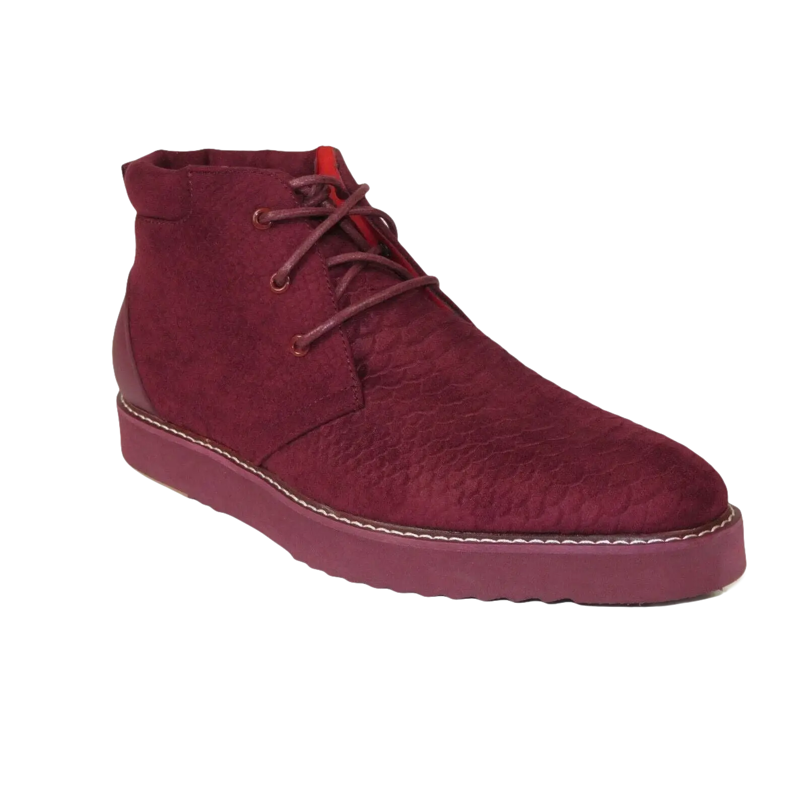Mens Tayno Modern Chukka Boot Micro Suede Soft Comfortable Cushion Troupe Wine - J.Valintin Men's Wear Legend - 99532