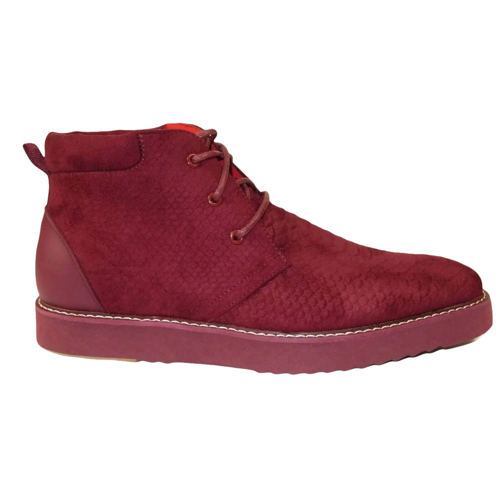 Mens Tayno Modern Chukka Boot Micro Suede Soft Comfortable Cushion Troupe Wine - J.Valintin Men's Wear Legend - 99532