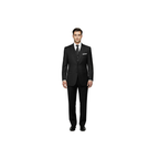 Mens Three Piece Suit Vested VITALI Soft Fabric With Sheen M3090 Black