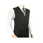 Mens Three Piece Suit Vested VITALI Soft Fabric With Sheen M3090 Black - J.Valintin Men's Wear Legend - 93569