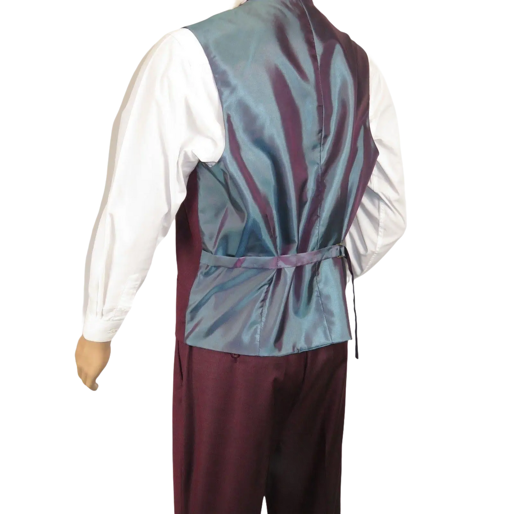 Mens Three Piece Suit Vested VITALI Soft Fabric With Sheen M3090 Burgundy 3Piece - J.Valintin Men's Wear Legend - 93633