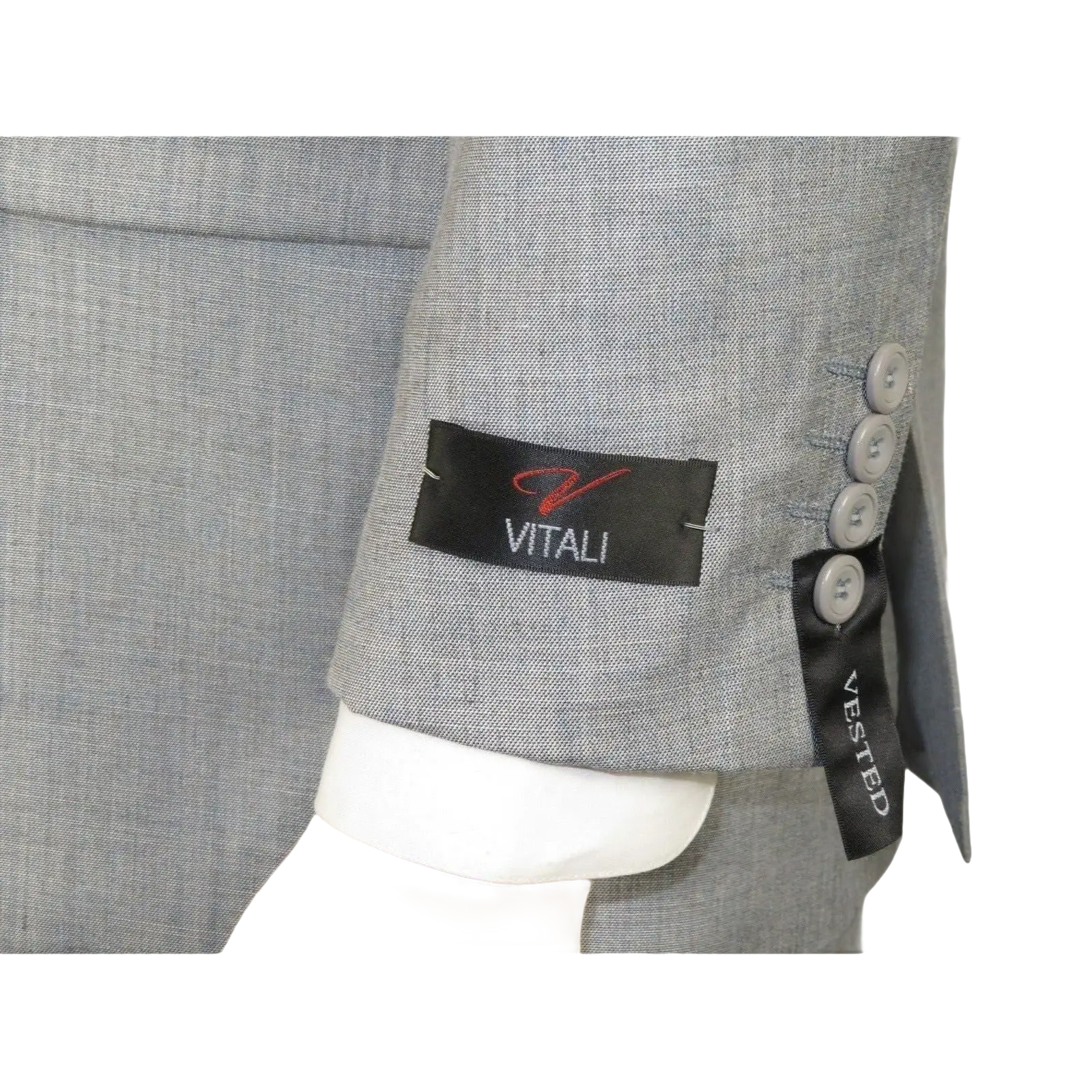 Mens Three Piece Suit Vested VITALI Soft Fabric With Sheen M3090 Stone Gray 3pc - J.Valintin Men's Wear Legend - 93610