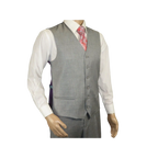 Mens Three Piece Suit Vested VITALI Soft Fabric With Sheen M3090 Stone Gray 3pc - J.Valintin Men's Wear Legend - 93610