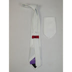 Men's Tie and Hankie Set by J.Valintin Collection #Pro3 Solid White - J.Valintin Men's Wear Legend - pro3 - white