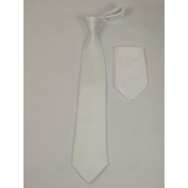 Men's Tie and Hankie Set by J.Valintin Collection #Pro3 Solid White - J.Valintin Men's Wear Legend - pro3 - white