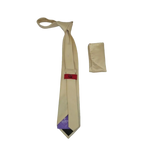 Men's Tie and Hankie Set by J.Valintin Collection #Pro4 Solid Beige - J.Valintin Men's Wear Legend - pro4 - beige