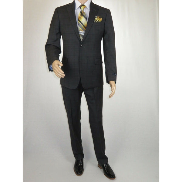 Mens TOMMY HILFIGER Suit Wool Blend 2 Button Side Vent Glen Plaid 0121 Gray - J.Valintin Men's Wear Legend - 18271