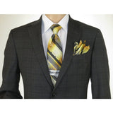 Mens TOMMY HILFIGER Suit Wool Blend 2 Button Side Vent Glen Plaid 0121 Gray - J.Valintin Men's Wear Legend - 18271