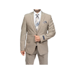 Mens TOMMY HILFIGER Suit Wool Blend 2 Button Side Vent Shark Texture 0106 Tan - J.Valintin Men's Wear Legend - 18253