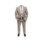 Mens TOMMY HILFIGER Suit Wool Blend 2 Button Side Vent Shark Texture 0106 Tan - J.Valintin Men's Wear Legend - 18253