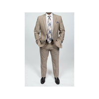 Mens TOMMY HILFIGER Suit Wool Blend 2 Button Side Vent Shark Texture 0106 Tan - J.Valintin Men's Wear Legend - 18253