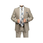 Mens TOMMY HILFIGER Suit Wool Blend 2 Button Side Vent Shark Texture 0106 Tan - J.Valintin Men's Wear Legend - 18253