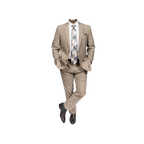 Mens TOMMY HILFIGER Suit Wool Blend 2 Button Side Vent Shark Texture 0106 Tan - J.Valintin Men's Wear Legend - 18253