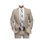 Mens TOMMY HILFIGER Suit Wool Blend 2 Button Side Vent Shark Texture 0106 Tan - J.Valintin Men's Wear Legend - 18253