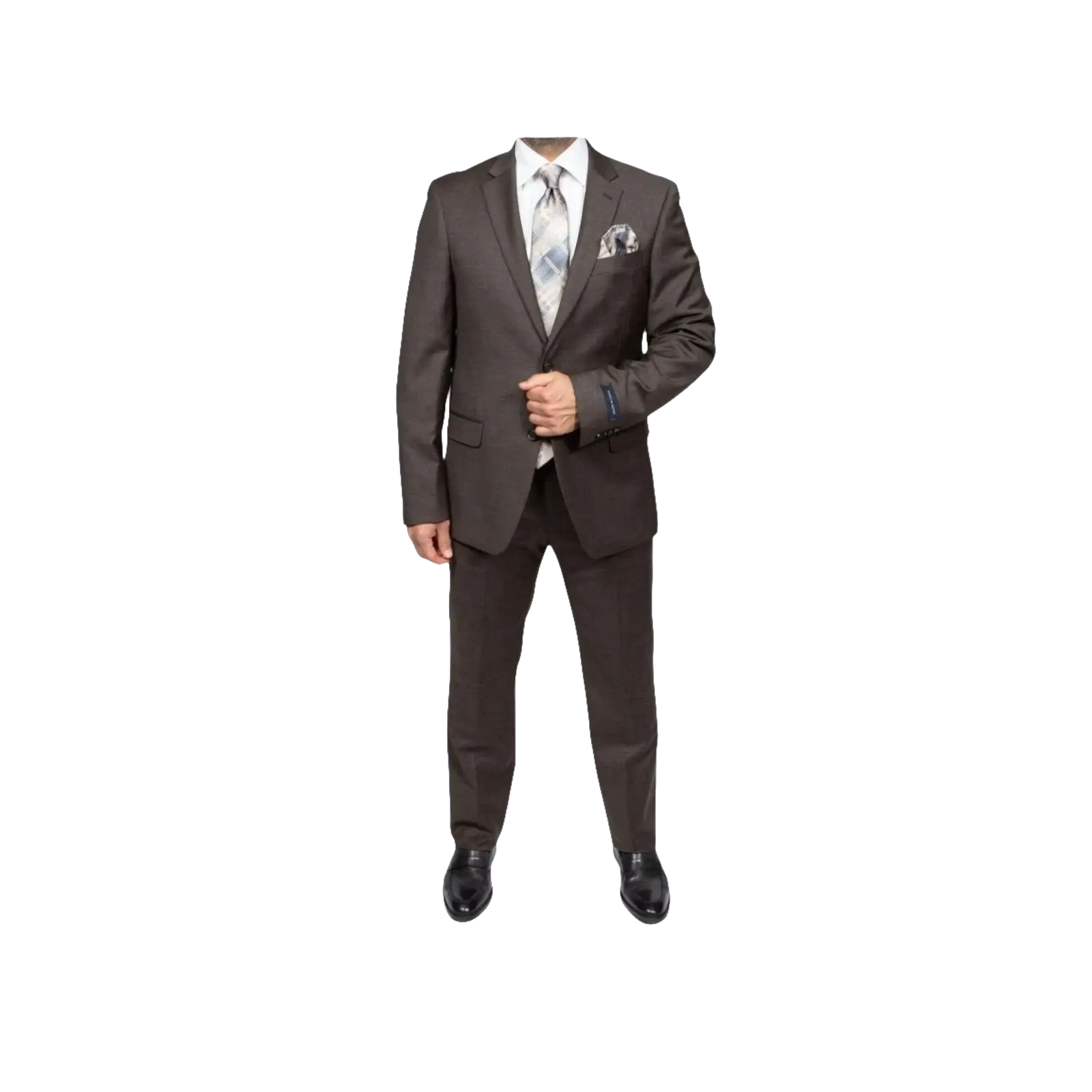 Mens TOMMY HILFIGER Suit Wool Blend 2 Button Side Vent Shark Texture 0132 Brown - J.Valintin Men's Wear Legend - 18266