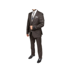 Mens TOMMY HILFIGER Suit Wool Blend 2 Button Side Vent Shark Texture 0132 Brown - J.Valintin Men's Wear Legend - 18266
