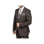 Mens TOMMY HILFIGER Suit Wool Blend 2 Button Side Vent Shark Texture 0132 Brown - J.Valintin Men's Wear Legend - 18266