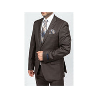 Mens TOMMY HILFIGER Suit Wool Blend 2 Button Side Vent Shark Texture 0132 Brown - J.Valintin Men's Wear Legend - 18266