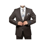 Mens TOMMY HILFIGER Suit Wool Blend 2 Button Side Vent Shark Texture 0132 Brown - J.Valintin Men's Wear Legend - 18266
