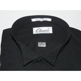 Men's Tuxedo shirt By CLASSIX Wing Tip Formal Plain Front After Six M14 Black - J.Valintin Men's Wear Legend - 20140