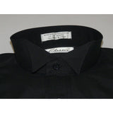 Men's Tuxedo shirt By CLASSIX Wing Tip Formal Plain Front After Six M14 Black - J.Valintin Men's Wear Legend - 20140