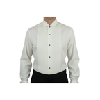 Men's Tuxedo shirt By CLASSIX Wing Tip Formal Pleated Front After Six M00 Ivory