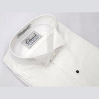 Men's Tuxedo shirt By Classix Wing Tip Formal Pleated Front After Six M00 White - J.Valintin Men's Wear Legend - 20865