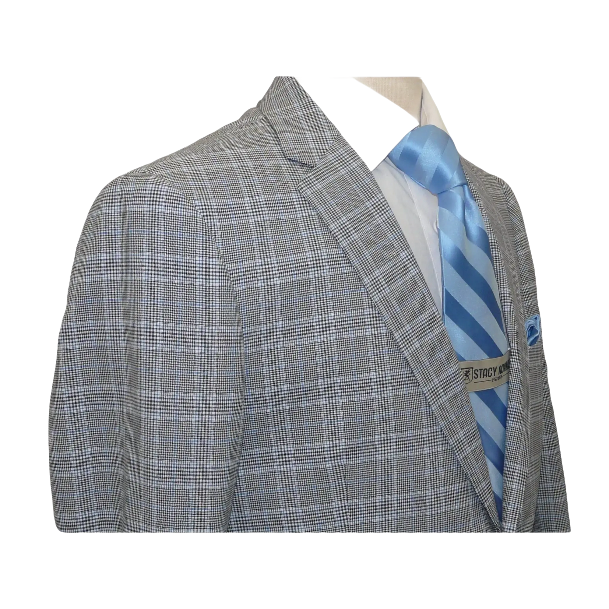 Men's US Polo Sport coat 8911j Black white Hounds - tooth with blue Plaid 42 Long - J.Valintin Men's Wear Legend - 20478
