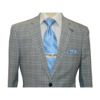 Men's US Polo Sport coat 8911j Black white Hounds - tooth with blue Plaid 42 Long - J.Valintin Men's Wear Legend - 20478
