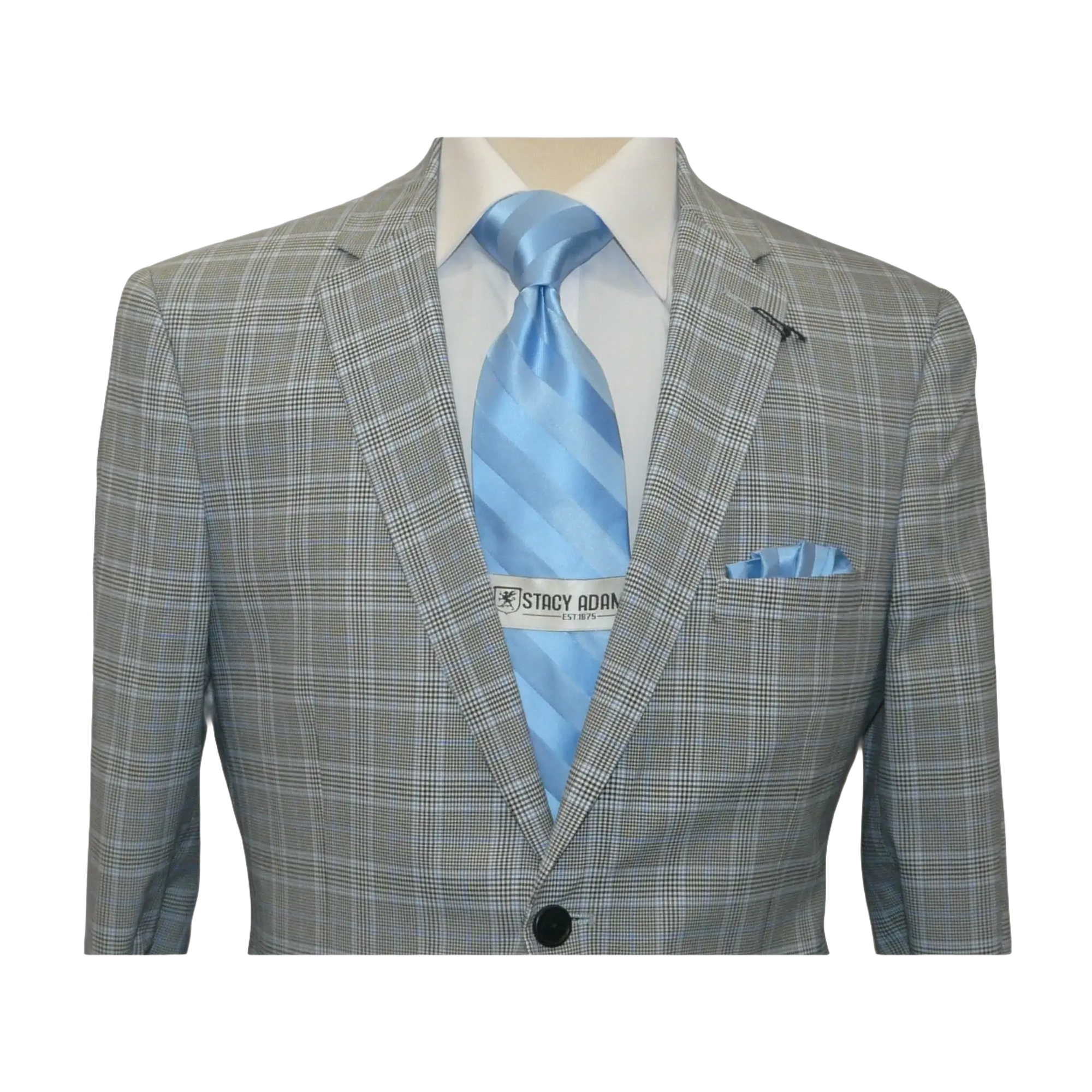 Men's US Polo Sport coat 8911j Black white Hounds - tooth with blue Plaid 42 Long - J.Valintin Men's Wear Legend - 20478
