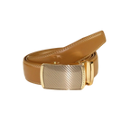 Mens VALENTINI Leather Belt Automatic Adjustable Removable Buckle RT035 Tan - J.Valintin Men's Wear Legend - 92195