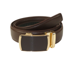 Mens VALENTINI Leather Belt Automatic Adjustable Removable Buckle RT036 Brown - J.Valintin Men's Wear Legend - 92196