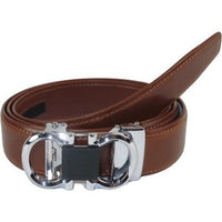 Mens VALENTINI Leather Belt Automatic Adjustable Removable Buckle V506S Cognac - J.Valintin Men's Wear Legend - 18896