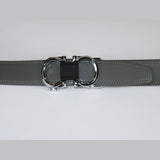 Mens VALENTINI Leather Belt Automatic Adjustable Removable Buckle V506S Gray - J.Valintin Men's Wear Legend - 92133