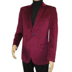 Men's Velvet Sport Coat Jacket by BASSIRI Leonardi J1042 Burgundy - J.Valintin Men's Wear Legend - 92623