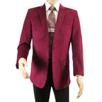 Men's Velvet Sport Coat Jacket by BASSIRI Leonardi J1042 Burgundy - J.Valintin Men's Wear Legend - 92623