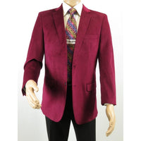 Men's Velvet Sport Coat Jacket by BASSIRI Leonardi J1042 Burgundy - J.Valintin Men's Wear Legend - 92623