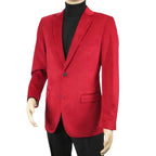 Men's Velvet Sports Coat Grammy Amy Award BASSIRI , LEONARDI J1042 Christmas Red - J.Valintin Men's Wear Legend - 92647