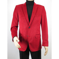 Men's Velvet Sports Coat Grammy Amy Award BASSIRI , LEONARDI J1042 Christmas Red - J.Valintin Men's Wear Legend - 92647