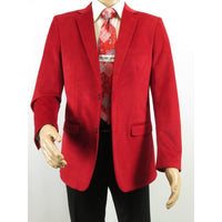 Men's Velvet Sports Coat Grammy Amy Award BASSIRI , LEONARDI J1042 Christmas Red - J.Valintin Men's Wear Legend - 92647