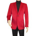 Men's Velvet Sports Coat Grammy Amy Award BASSIRI , LEONARDI J1042 Christmas Red - J.Valintin Men's Wear Legend - 92647