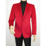 Men's Velvet Sports Coat Grammy Amy Award BASSIRI , LEONARDI J1042 Christmas Red - J.Valintin Men's Wear Legend - 92647