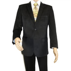 Men's Velvet Sports Coat Grammy Amy Award By BASSIRI , LEONARDI J1042 Black - J.Valintin Men's Wear Legend - 92617