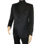 Men's Velvet Sports Coat Grammy Amy Award By BASSIRI , LEONARDI J1042 Black - J.Valintin Men's Wear Legend - 92617