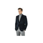 Men's Velvet Sports Coat Grammy Amy Award By BASSIRI , LEONARDI J1042 Navy Blue